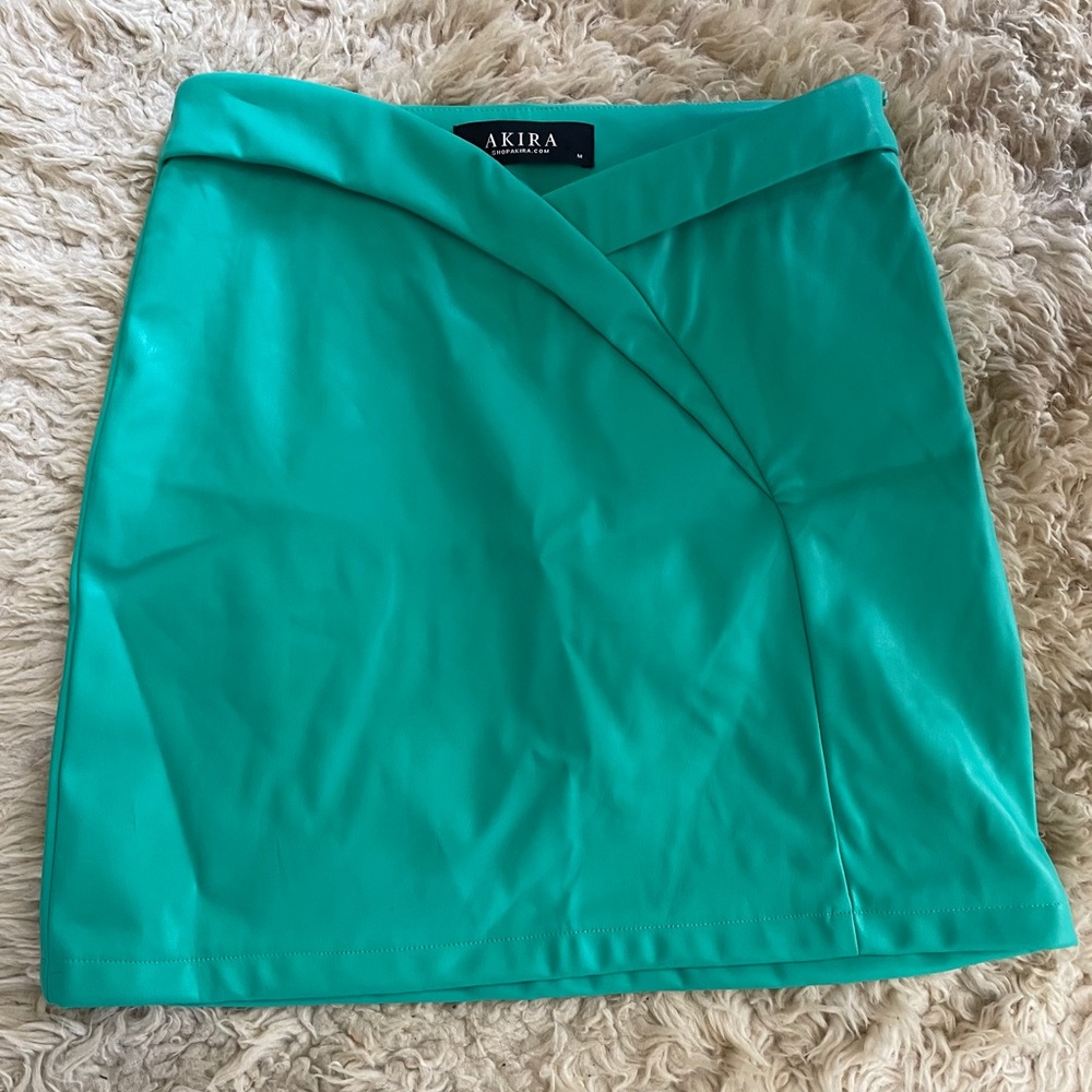 Aquamarine Faux leather skirt